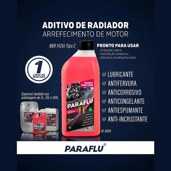 ADITIVO DE RADIADOR PRONTO PARA USO PARAFLU ORGÂNICO ROSA